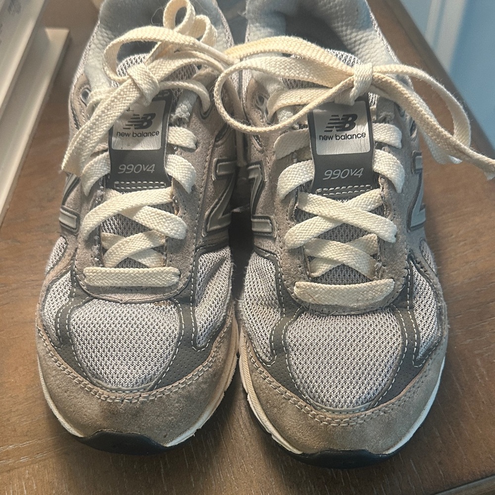 New Balance Kids' Beige and Gray Sneakers